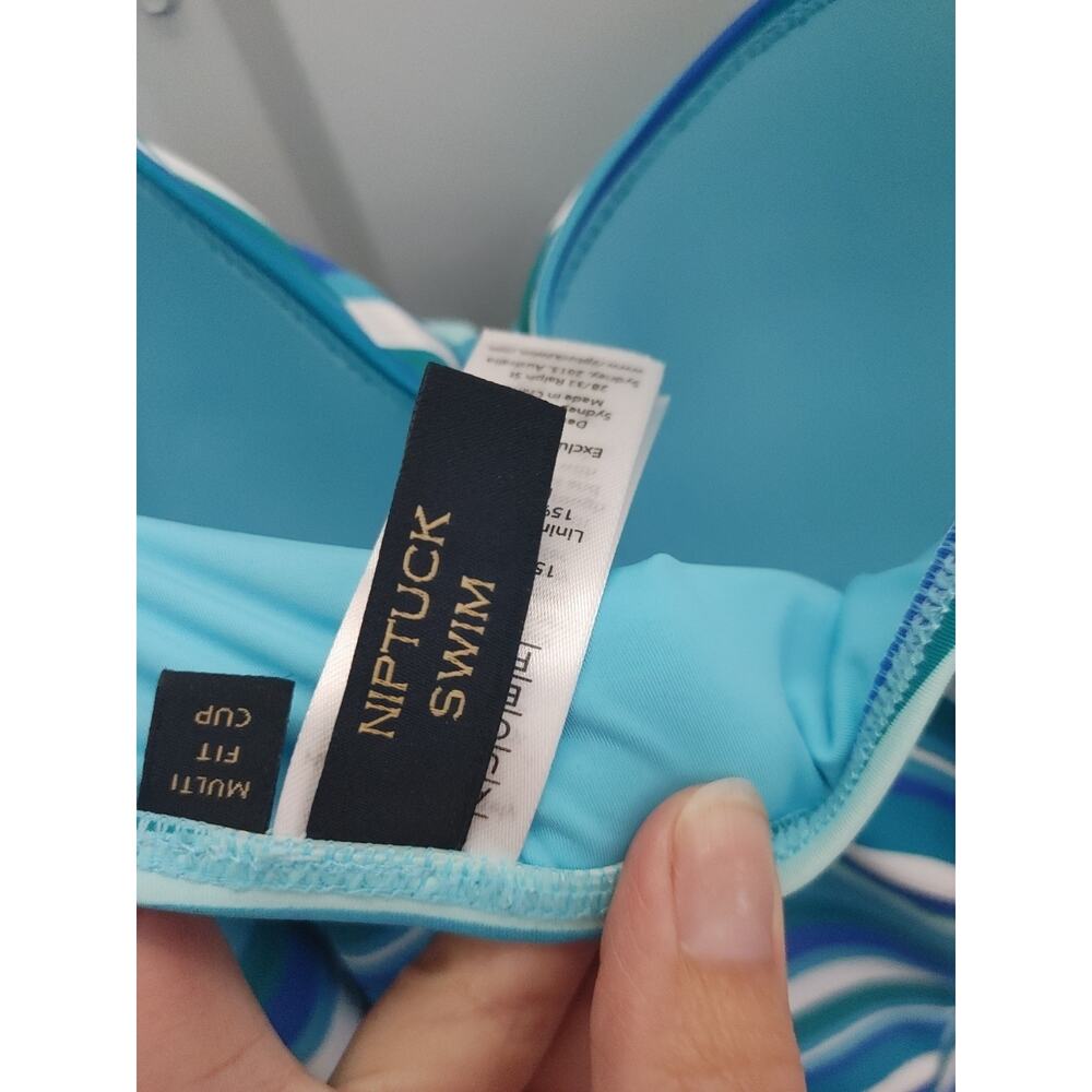 Niptuck Swimsuit One Piece Joanne Striped Small NWT Blue White - Picture 6 of 9